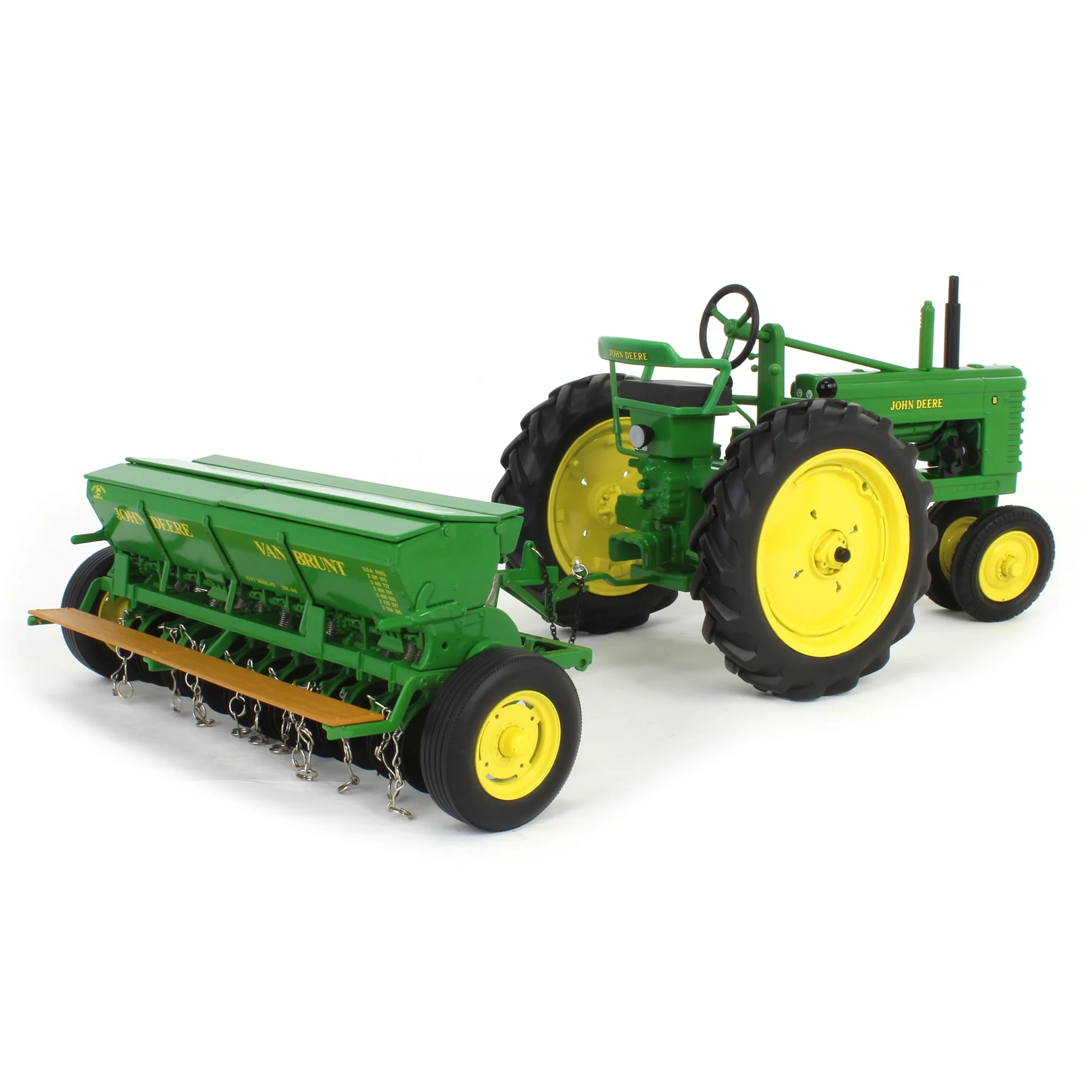 1/16 John Deere Model B Tractor with Grain Drill, 2025 Classic Green Reunion, ERTL Prestige Collection - Image 3