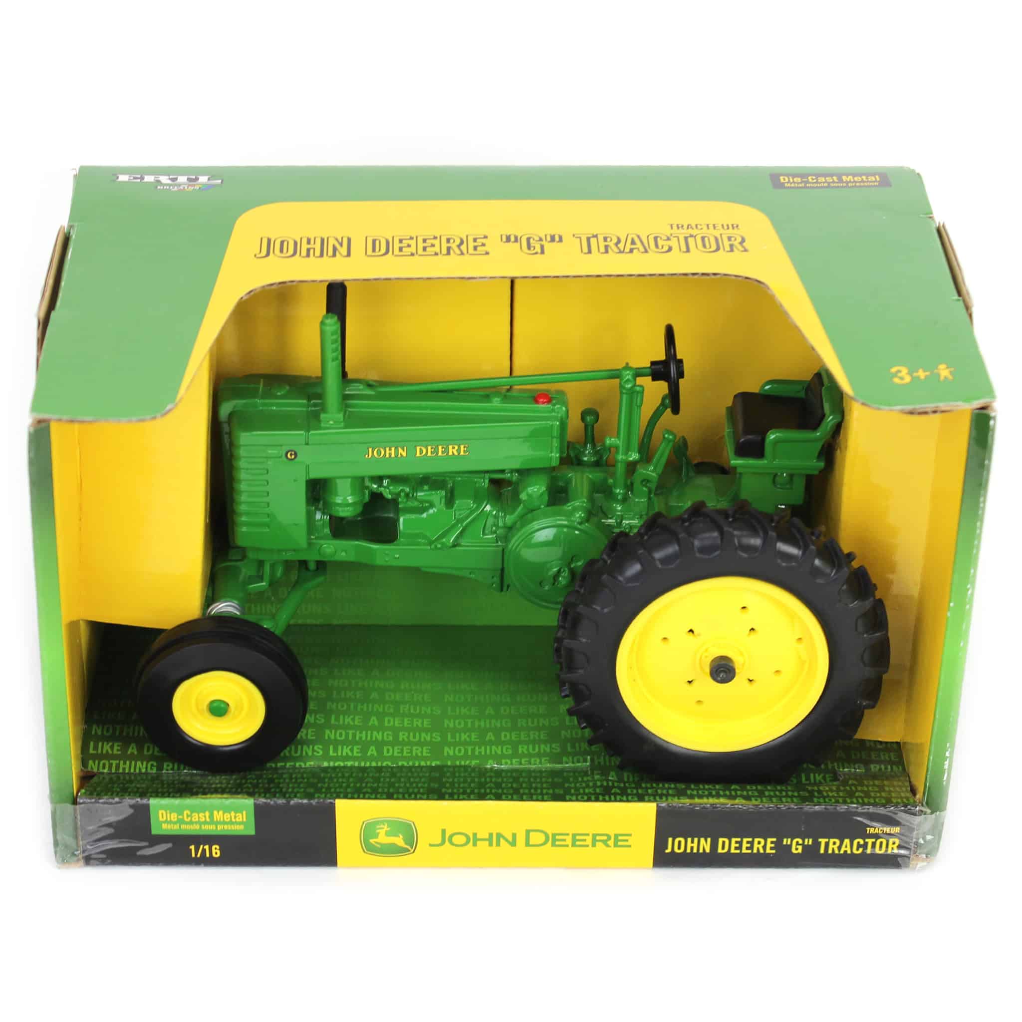 1/16 John Deere Styled G Tractor with Wide Front & Plastic Rims by ERTL