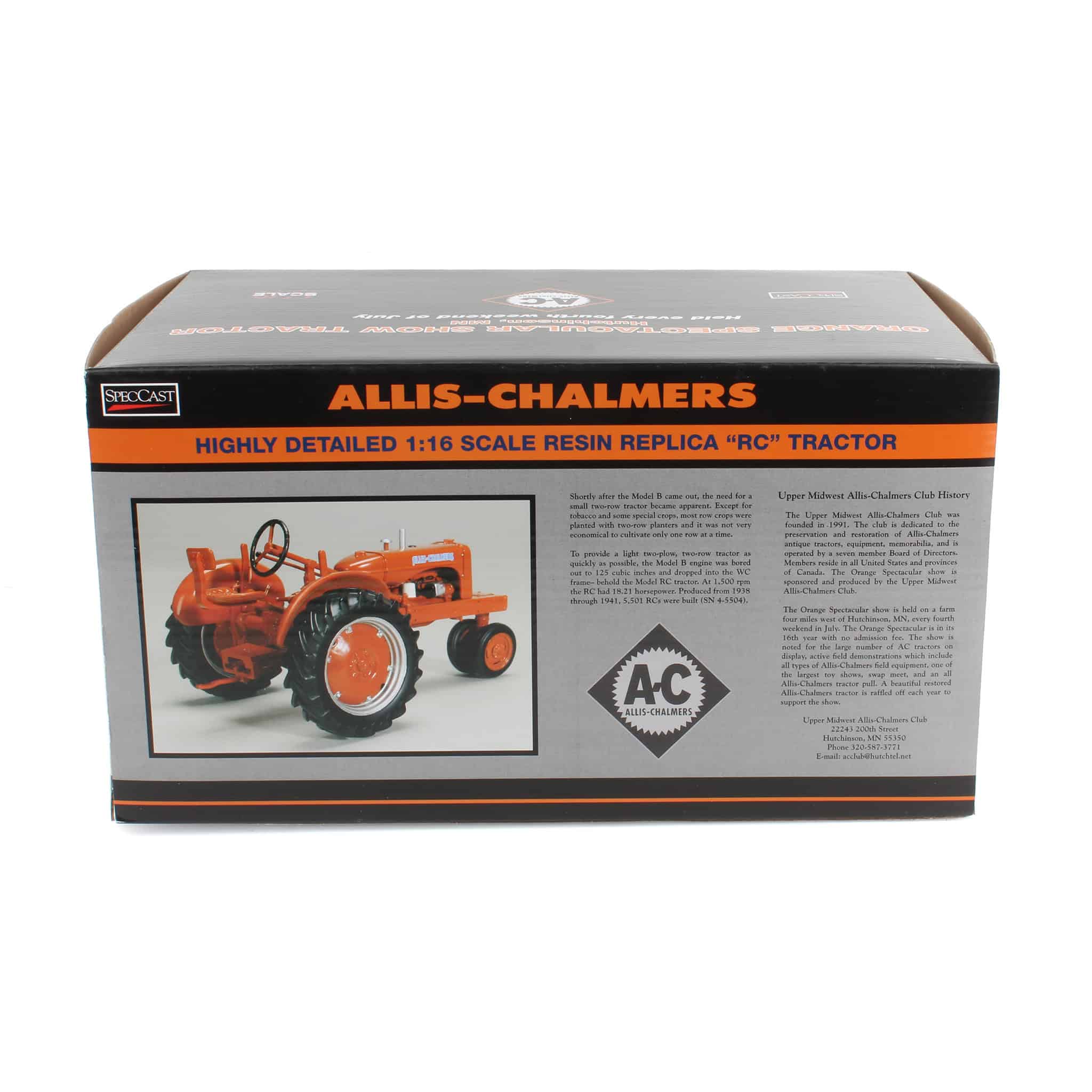 1/16 Limited Edition Allis Chalmers RC Resin Tractor, 2009 Orange Spectacular Show, by SpecCast - Image 2