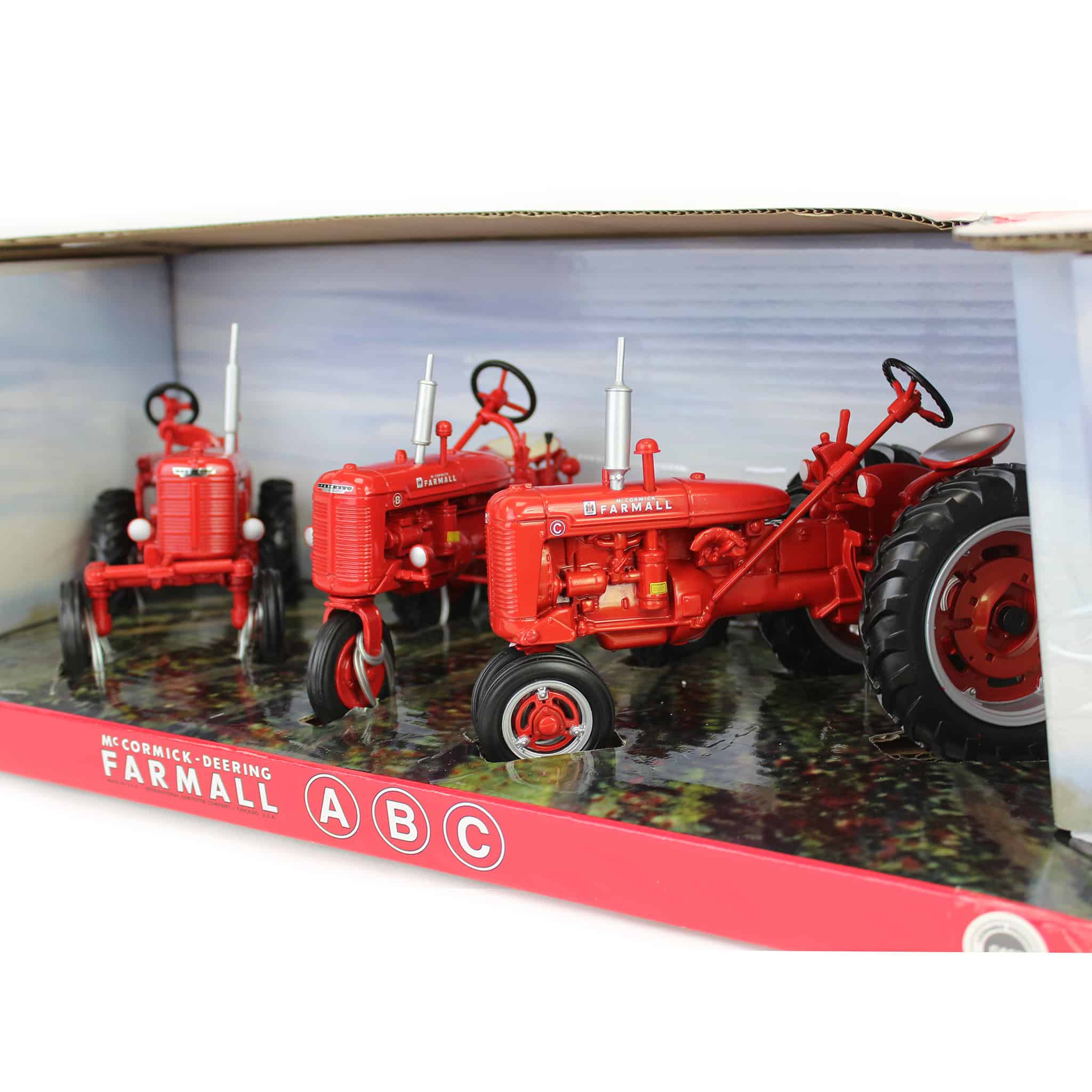 1/16 McCormick Deering Farmall Models A, B & C Tractor Set by ERTL - Image 2