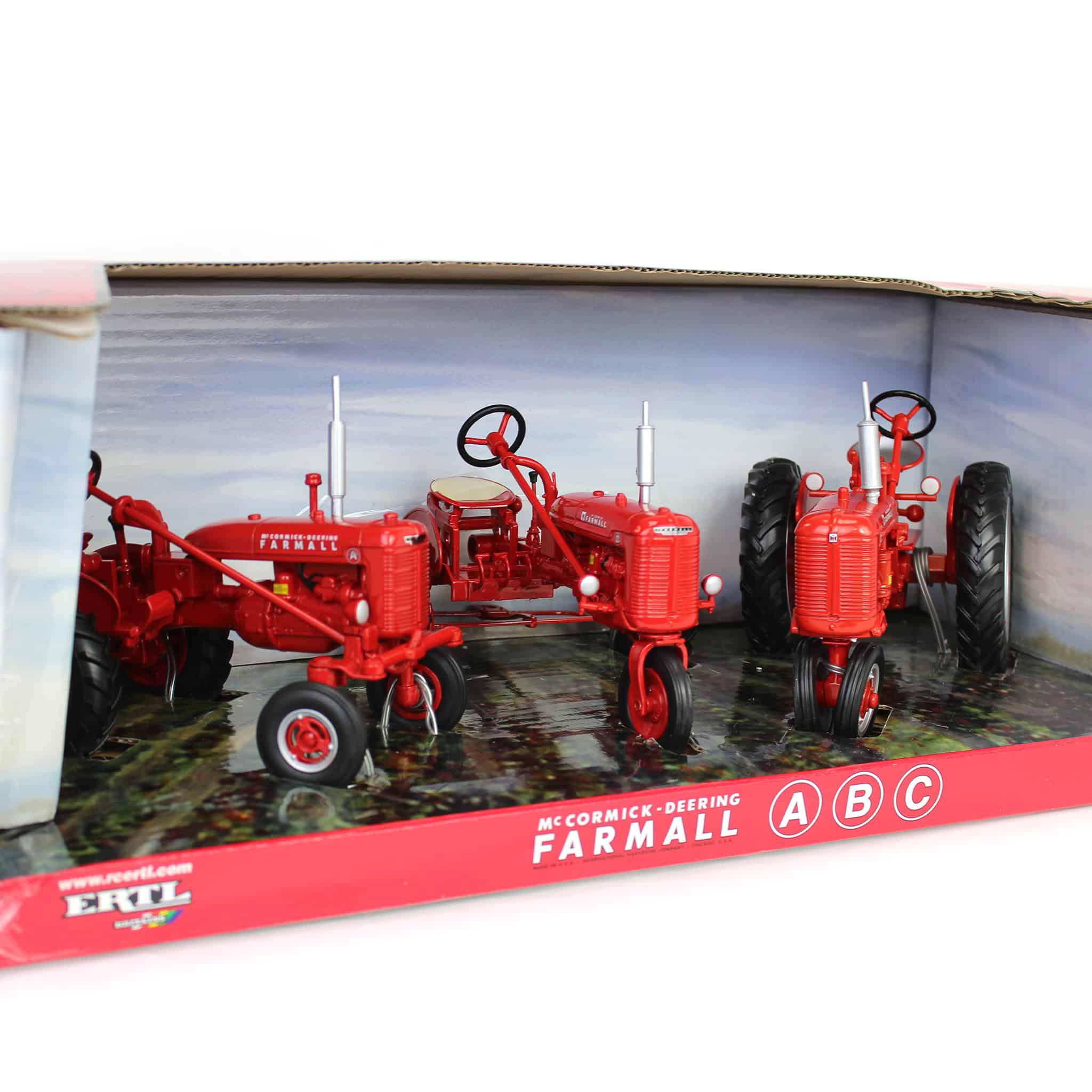 1/16 McCormick Deering Farmall Models A, B & C Tractor Set by ERTL - Image 3