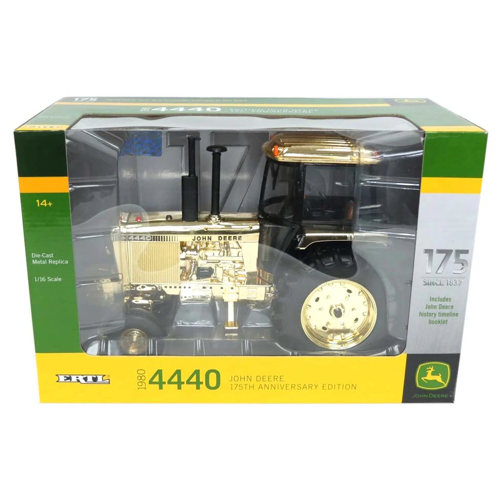 1/16 John Deere 4440 Tractor by ERTL, John Deere 175th Anniversary Gold Chrome Version - Image 4