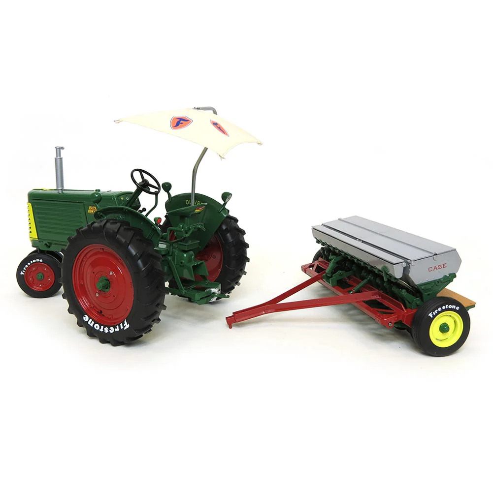1/16 Oliver Row Crop 66 Tractor with Case DF Grain Drill by SpecCast, Firestone Series - Image 5