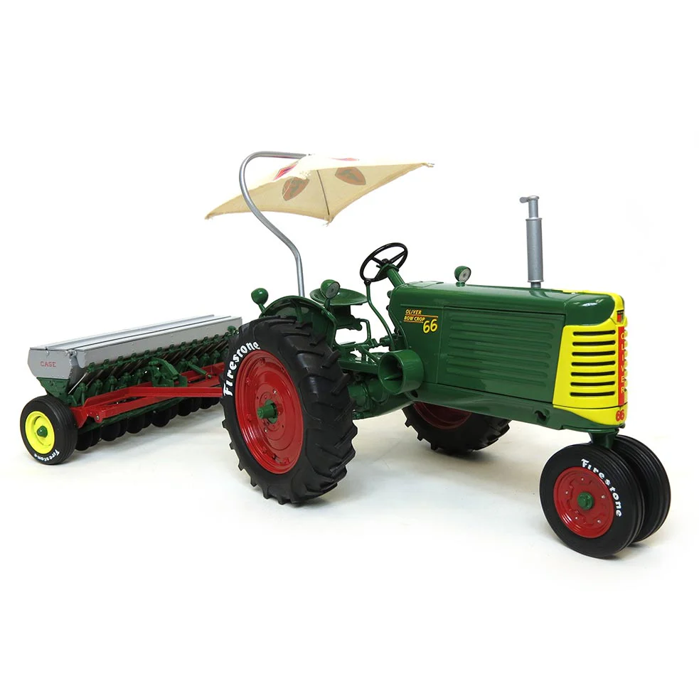 1/16 Oliver Row Crop 66 Tractor with Case DF Grain Drill by SpecCast, Firestone Series - Image 6