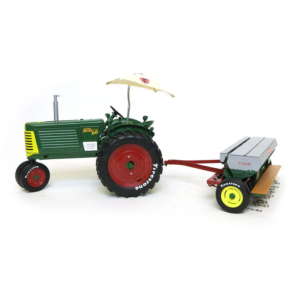 1/16 Oliver Row Crop 66 Tractor with Case DF Grain Drill by SpecCast, Firestone Series - Image 7