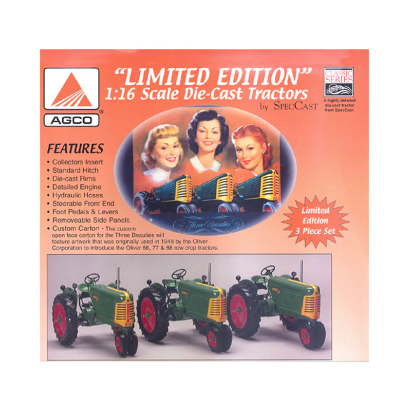 1/16 Oliver 66, 77 & 88 Row Crop "Three Beauties" Tractor Set by SpecCast, Limited Edition - Image 3