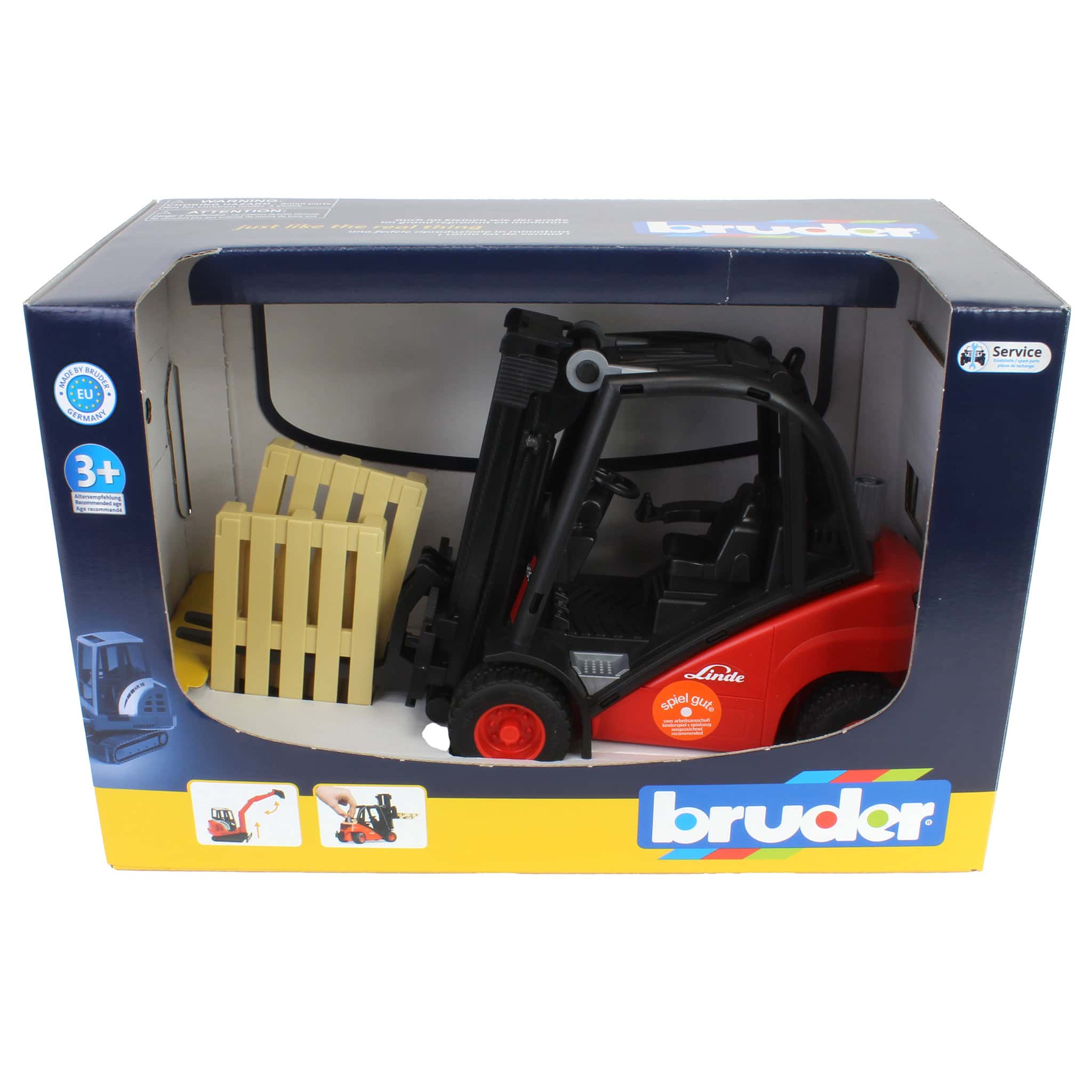 1/16 Linde H30D Forklift with 2 Pallets by Bruder - Image 5
