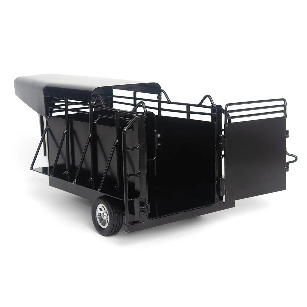 1/16 Little Buster Toys Black Gooseneck Half Top Trailer - Image 4