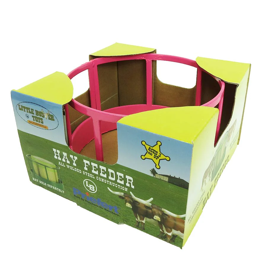 1/16 Little Buster Toys Pink Round Bale Hay Feeder - Image 2