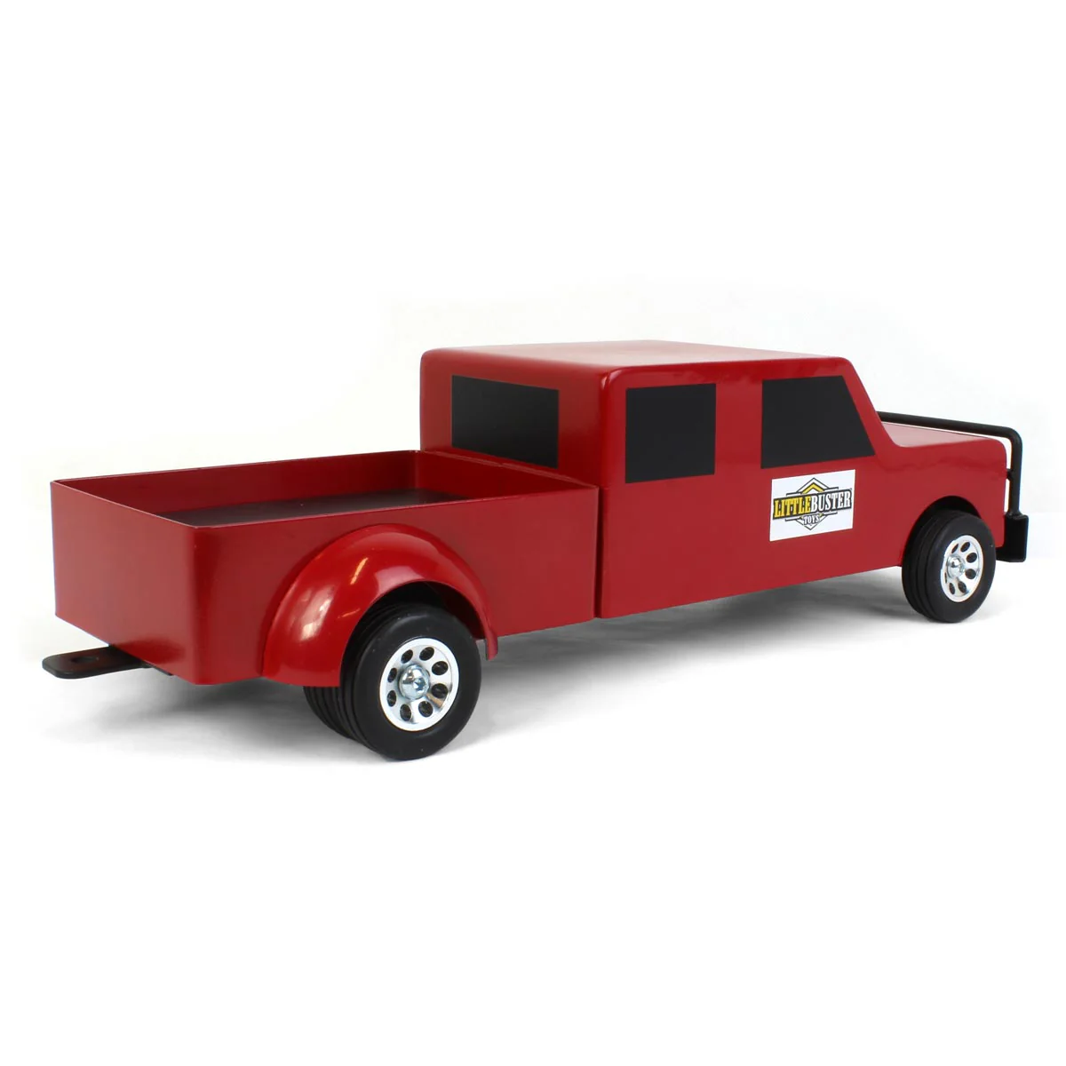1/16 Little Buster Toys Red 4-Door Dually Pickup Truck - Image 3