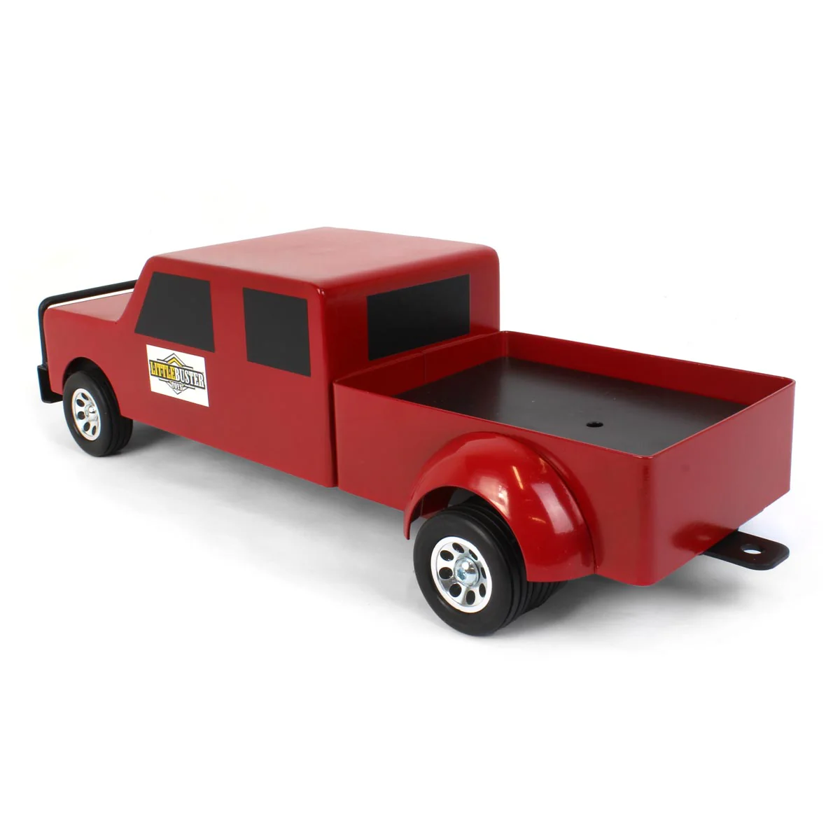 1/16 Little Buster Toys Red 4-Door Dually Pickup Truck - Image 4