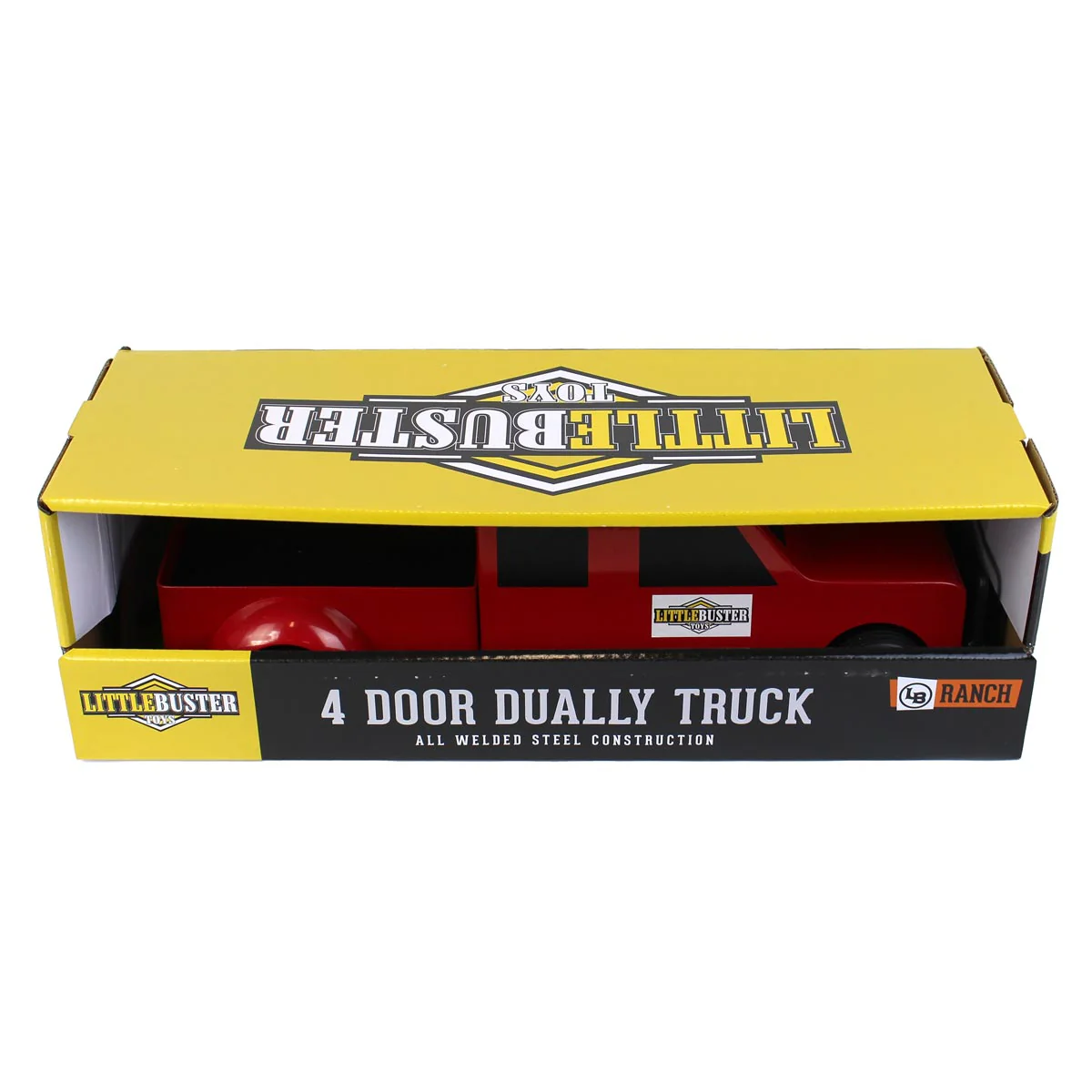 1/16 Little Buster Toys Red 4-Door Dually Pickup Truck - Image 6