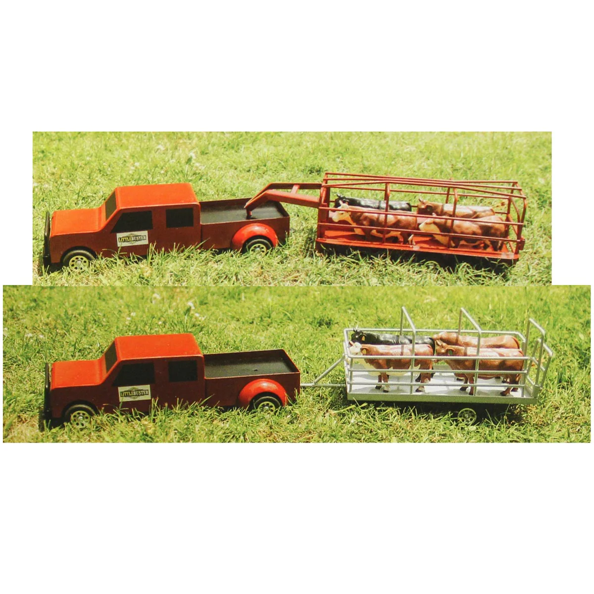 1/16 Little Buster Toys Red 4-Door Dually Pickup Truck - Image 7