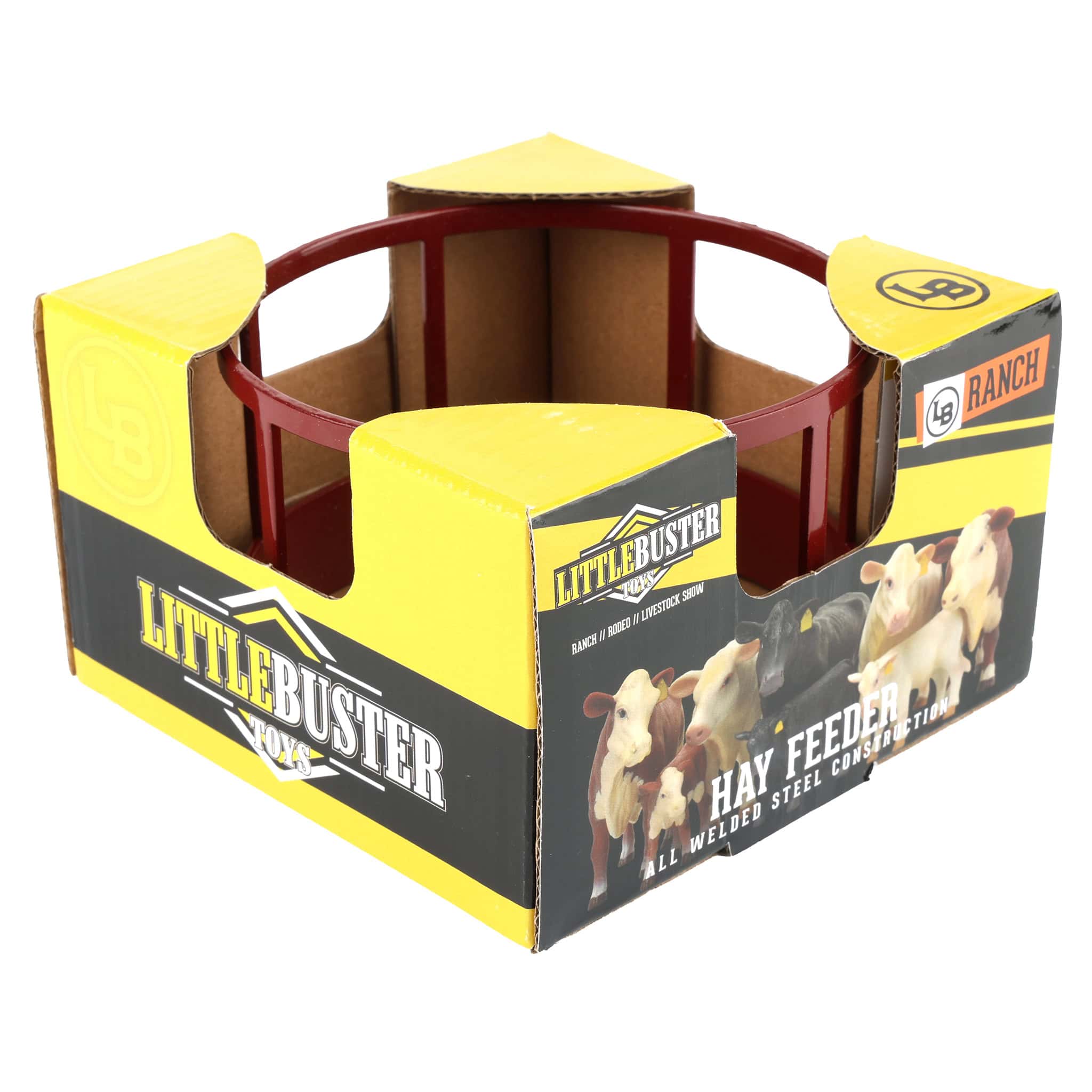 1/16 Little Buster Toys Red Round Bale Hay Feeder - Image 5