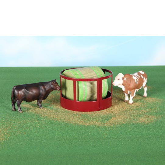 1/16 Little Buster Toys Red Round Bale Hay Feeder - Image 6
