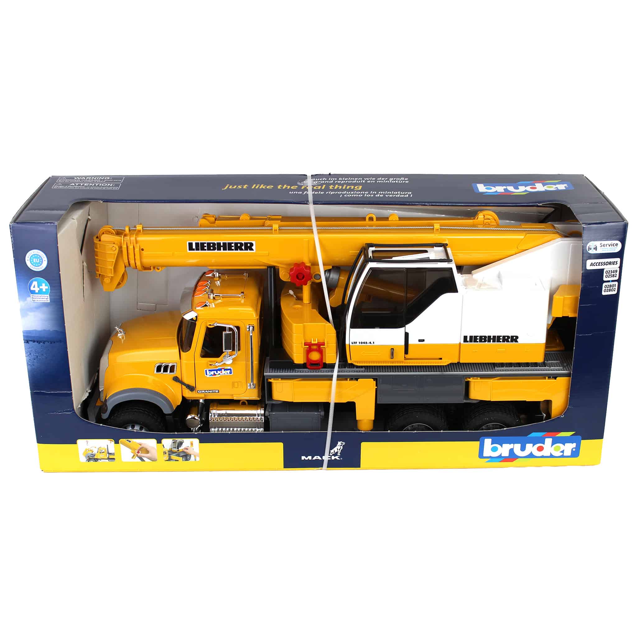 1/16 Mack Granite Liebherr Crane Truck by Bruder, 26in Long - Image 10