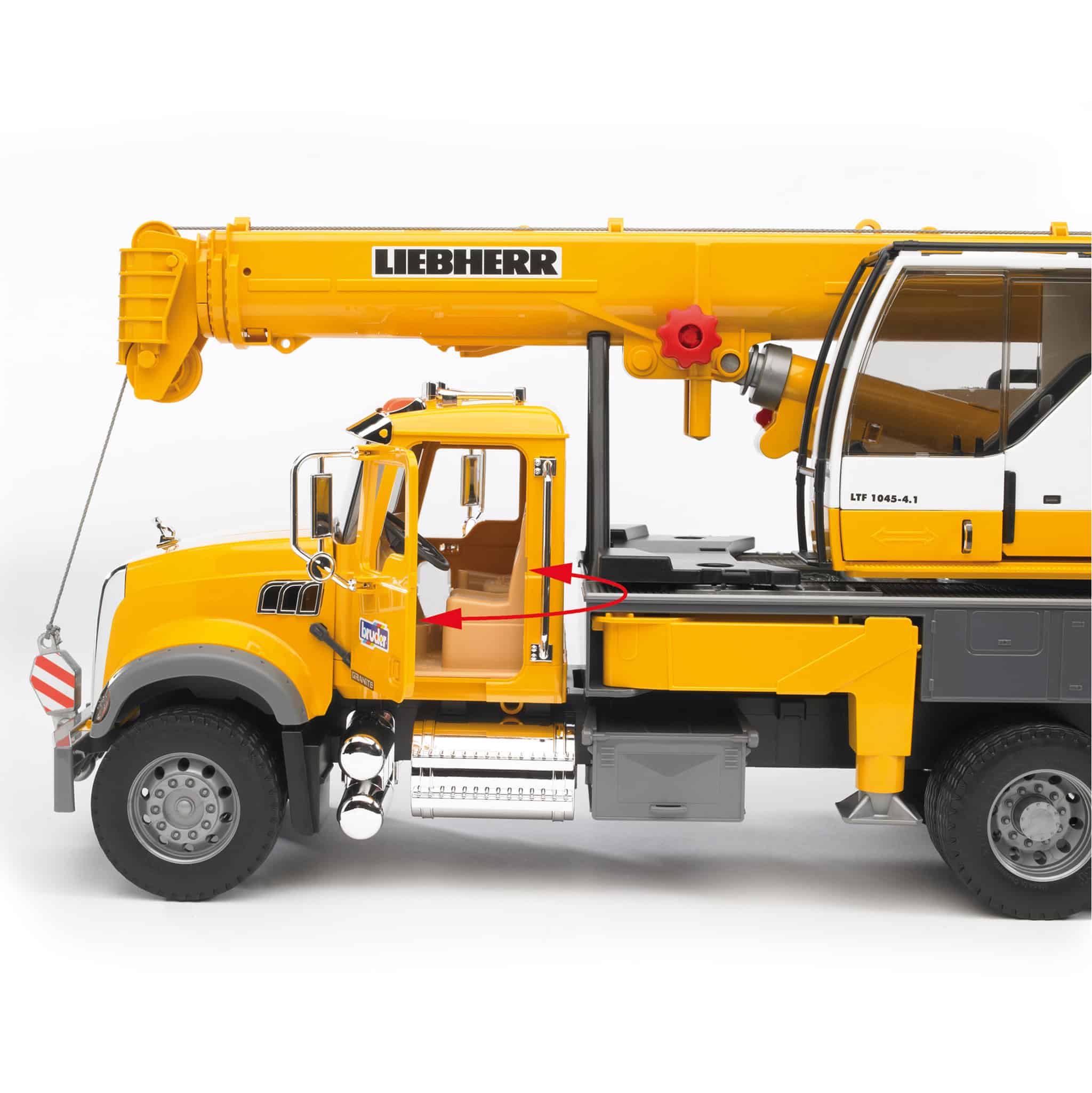 1/16 Mack Granite Liebherr Crane Truck by Bruder, 26in Long - Image 4