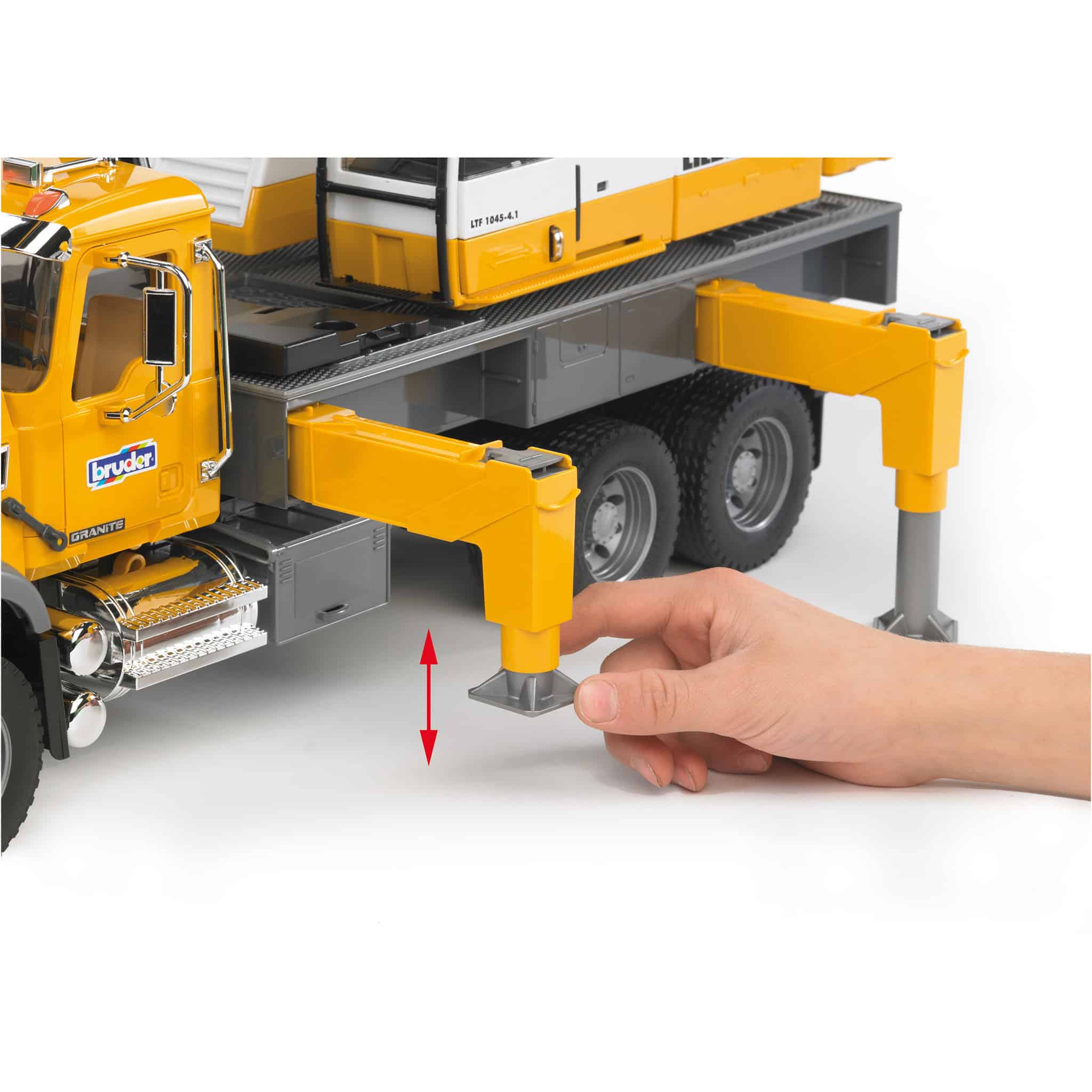 1/16 Mack Granite Liebherr Crane Truck by Bruder, 26in Long - Image 5