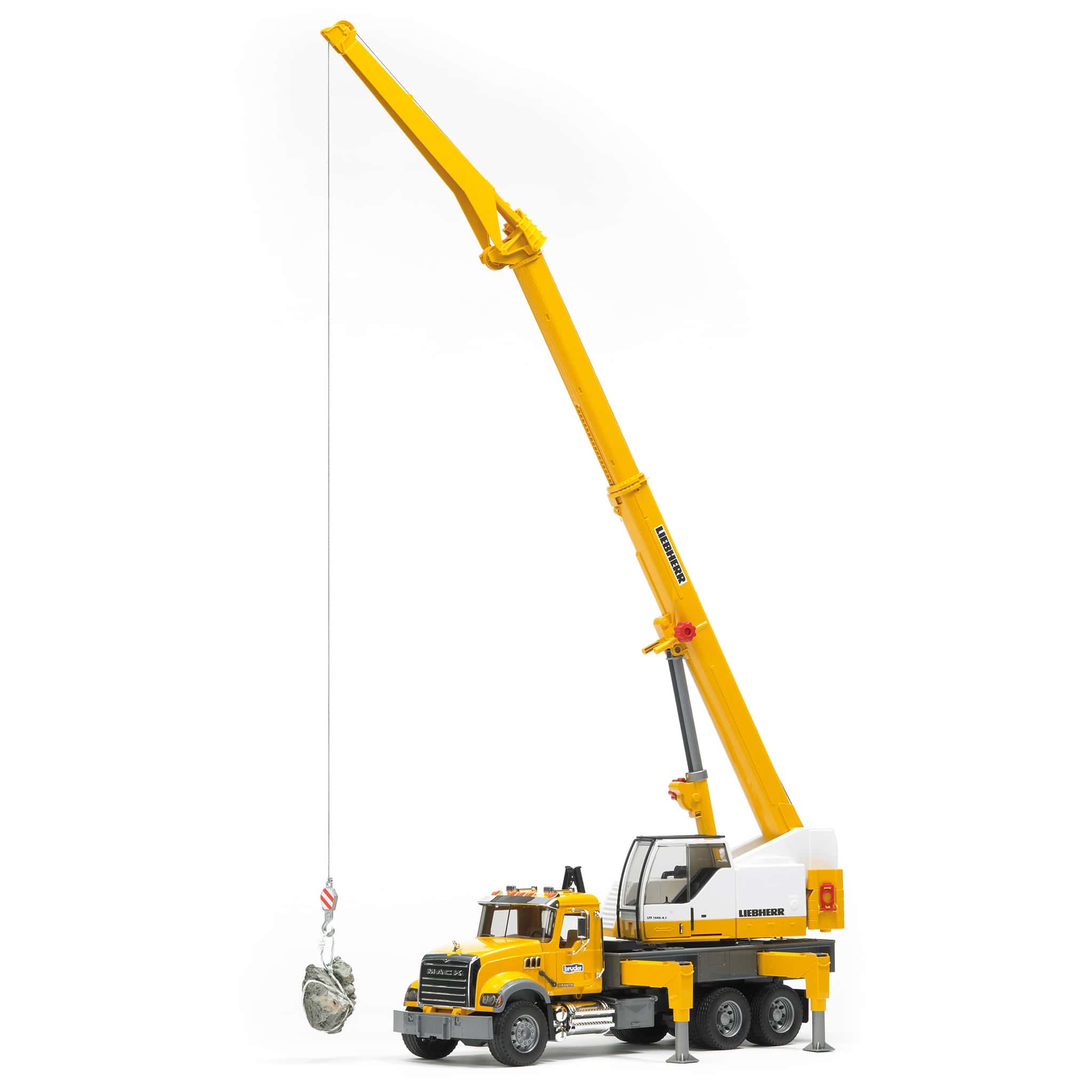 1/16 Mack Granite Liebherr Crane Truck by Bruder, 26in Long - Image 7