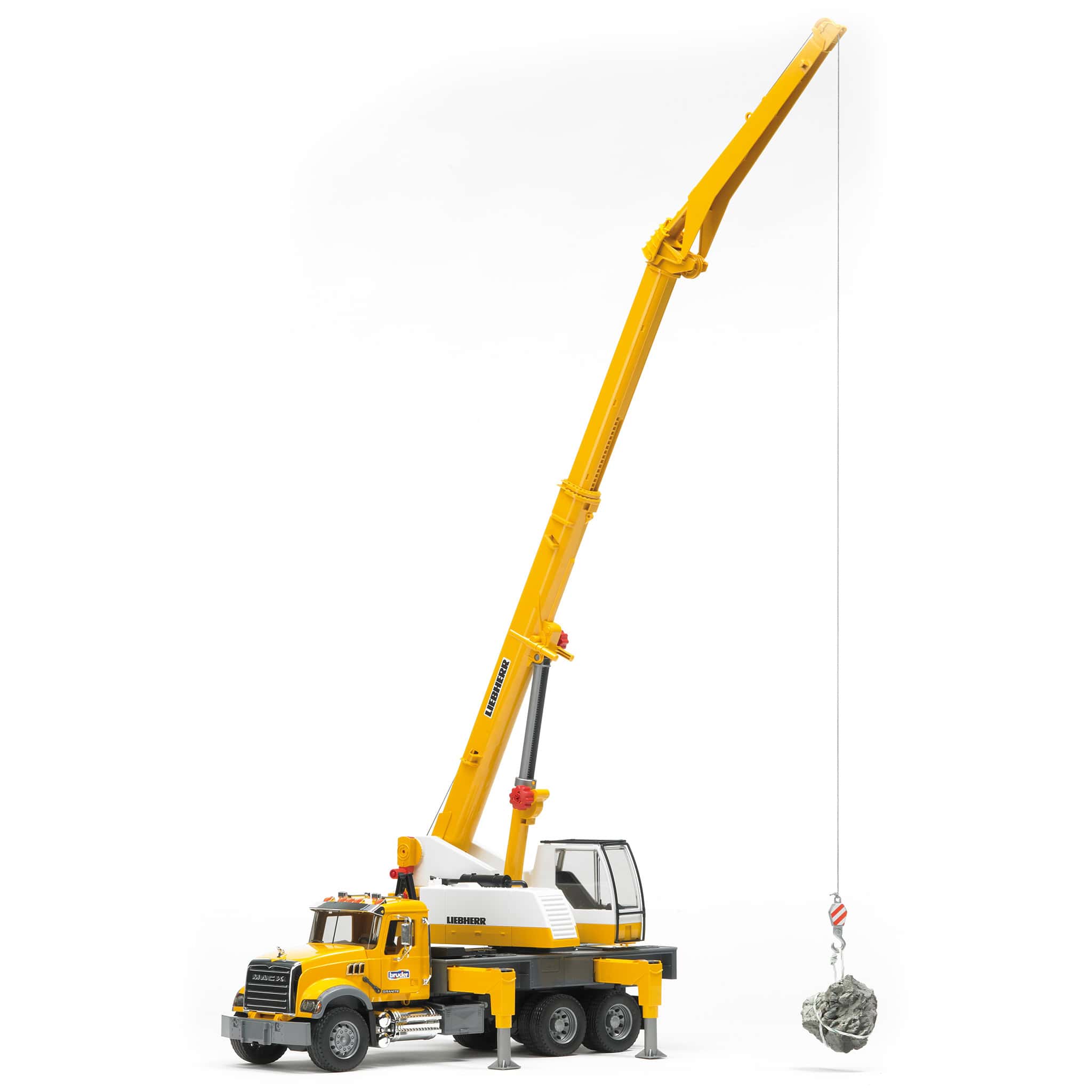 1/16 Mack Granite Liebherr Crane Truck by Bruder, 26in Long - Image 8