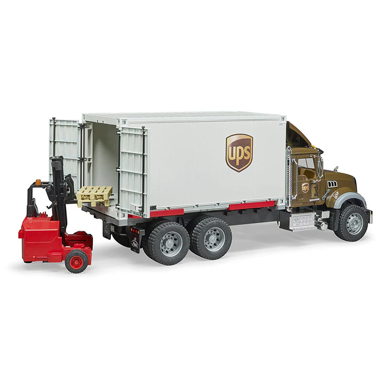 1/16 Mack Granite UPS Truck with Forklift by Bruder - Image 3