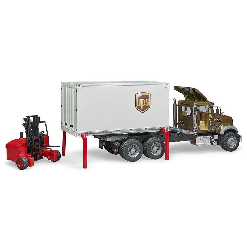 1/16 Mack Granite UPS Truck with Forklift by Bruder - Image 4