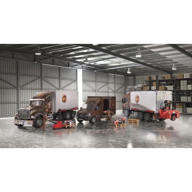 1/16 Mack Granite UPS Truck with Forklift by Bruder - Image 7
