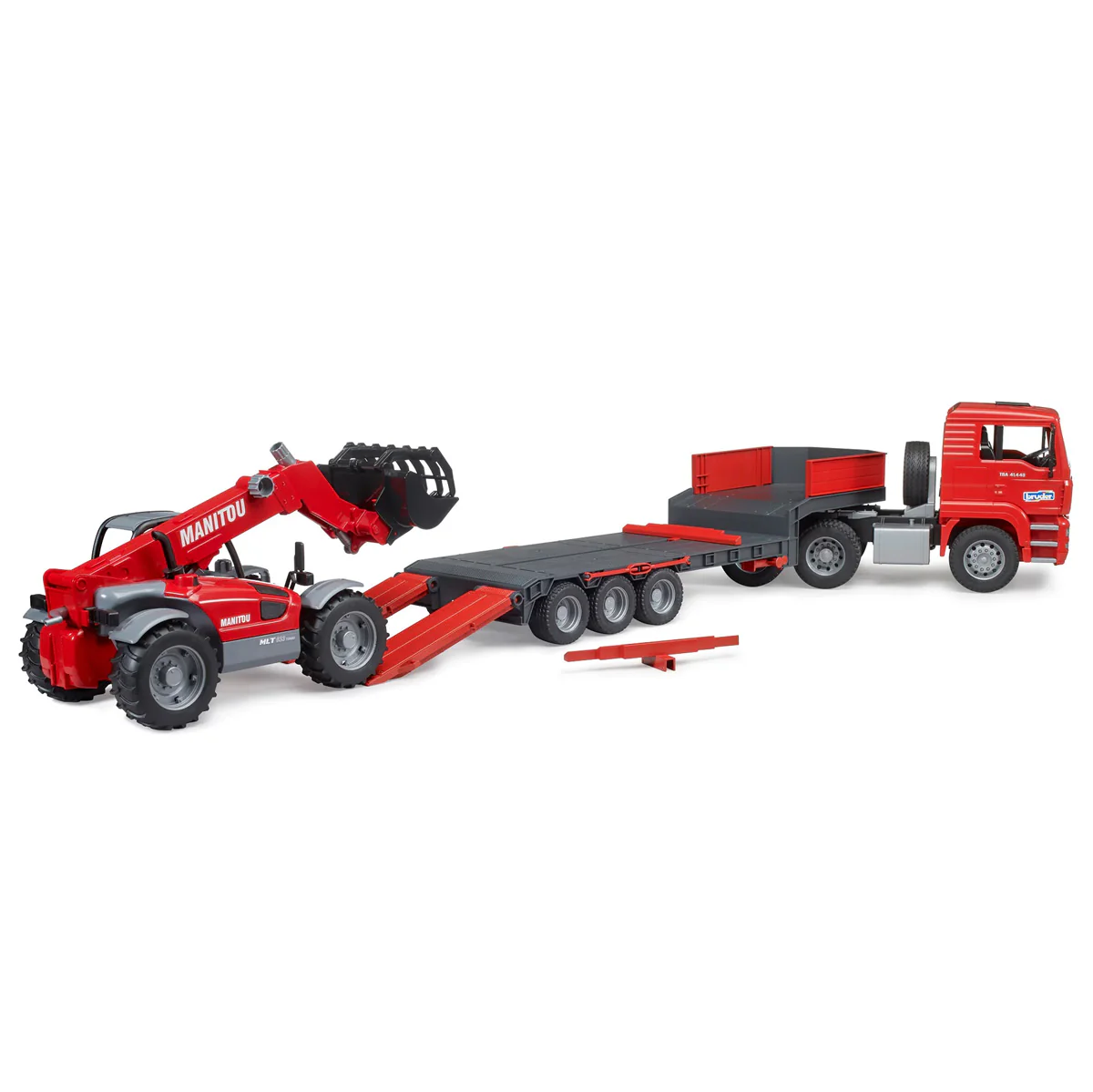 1/16 Man TGA Low Loader Truck with Manitou MLT633 Telescopic Loader by Bruder - Image 6