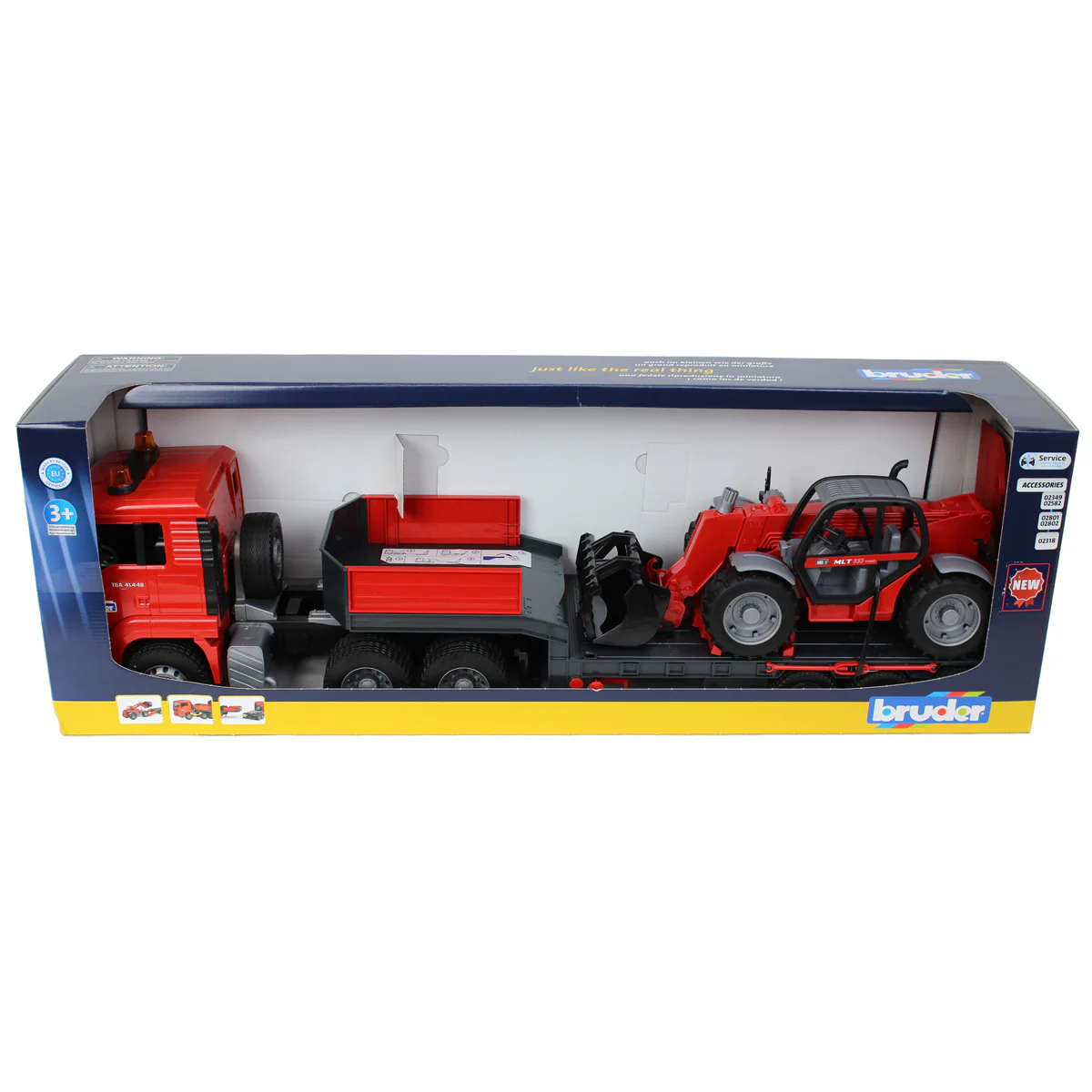 1/16 Man TGA Low Loader Truck with Manitou MLT633 Telescopic Loader by Bruder - Image 8