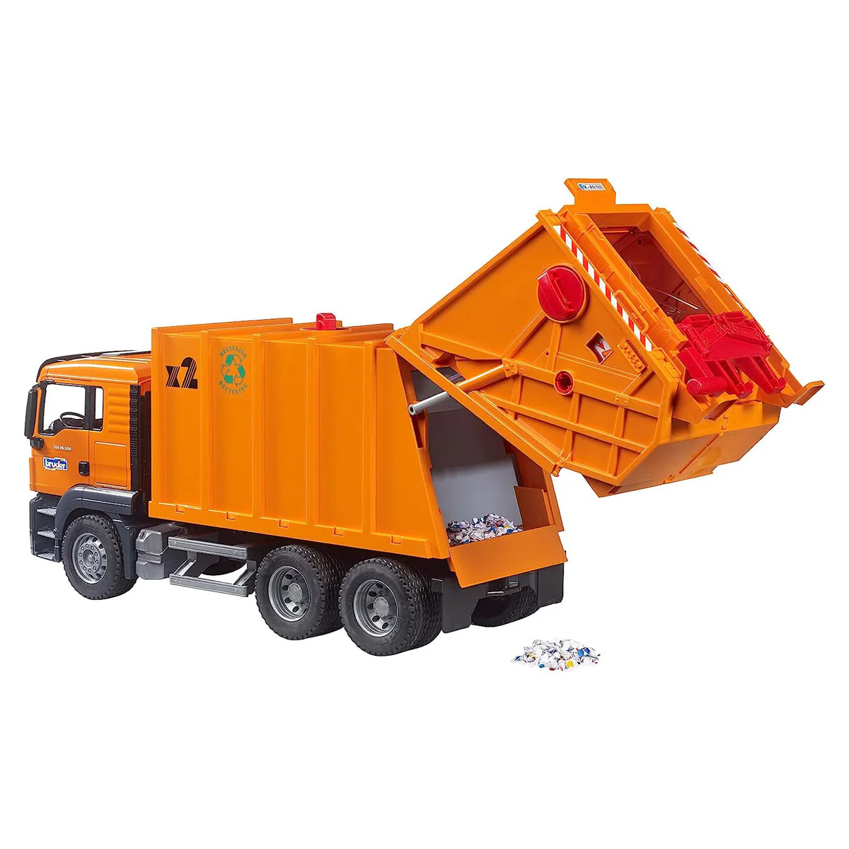 1/16 MAN TGS Orange Garbage Truck by Bruder - Image 7