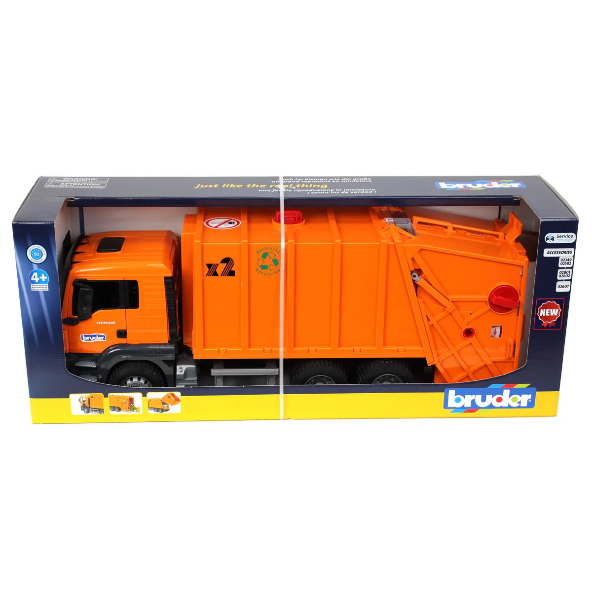 1/16 MAN TGS Orange Garbage Truck by Bruder - Image 8