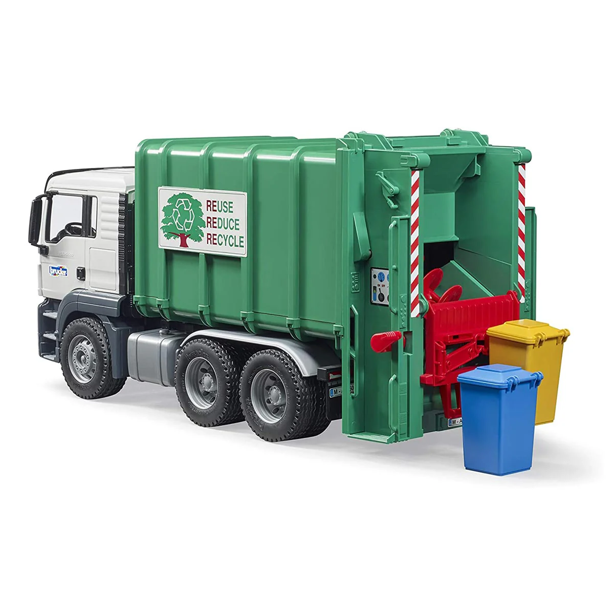 1/16 MAN TGS Rear Loading Garbage Truck, Green by Bruder - Image 2