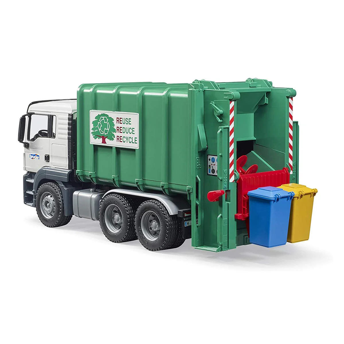 1/16 MAN TGS Rear Loading Garbage Truck, Green by Bruder - Image 3