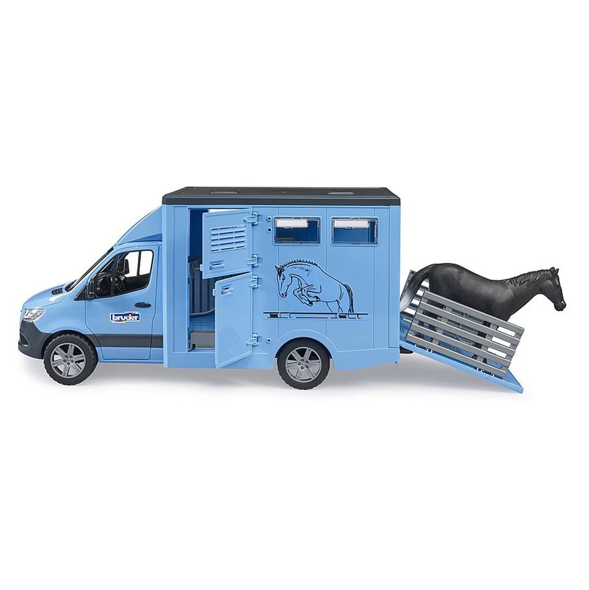 1/16 Mercedes-Benz Sprinter Animal Transporter with 1 Horse by Bruder - Image 3