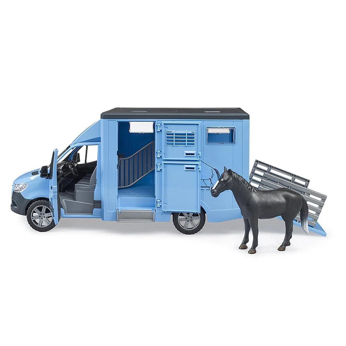 1/16 Mercedes-Benz Sprinter Animal Transporter with 1 Horse by Bruder - Image 5