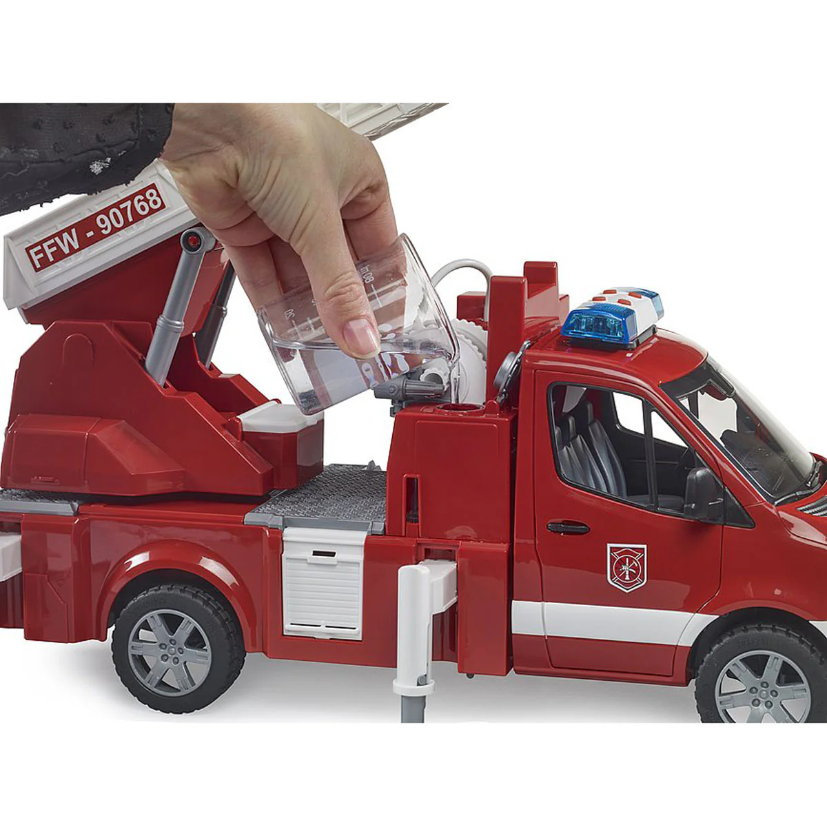 1/16 Mercedes-Benz Sprinter Fire Engine Truck with Ladder, Water Pump, & Lights & Sounds by Bruder - Image 5