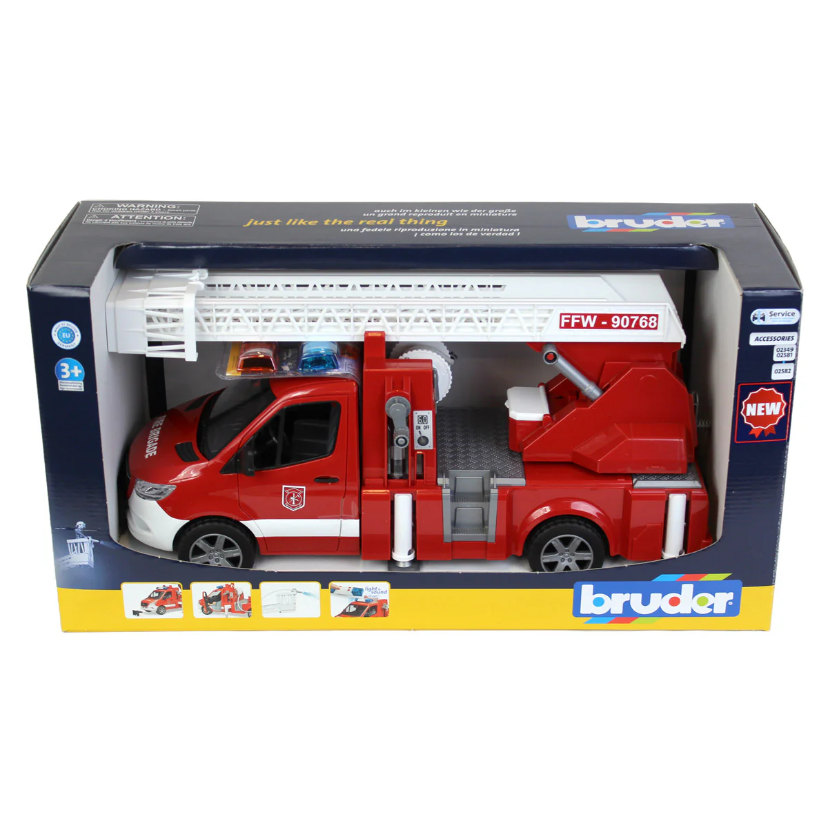 1/16 Mercedes-Benz Sprinter Fire Engine Truck with Ladder, Water Pump, & Lights & Sounds by Bruder - Image 6