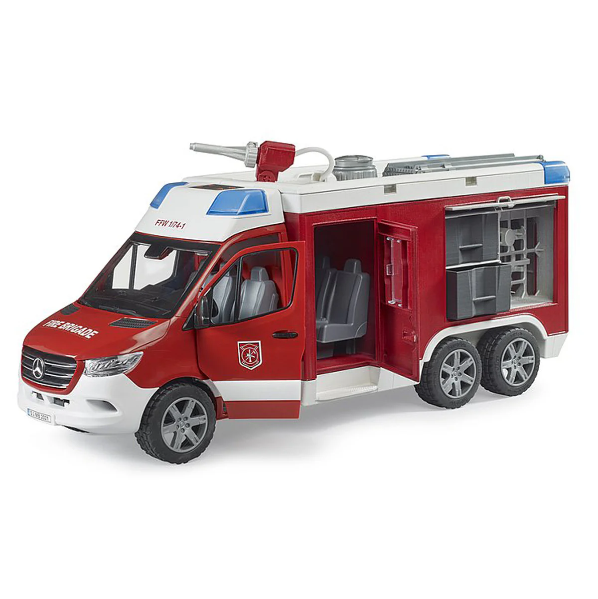 1/16 Mercedes-Benz Sprinter Fire Rescue Truck with Water Pump and Lights & Sounds by Bruder - Image 2
