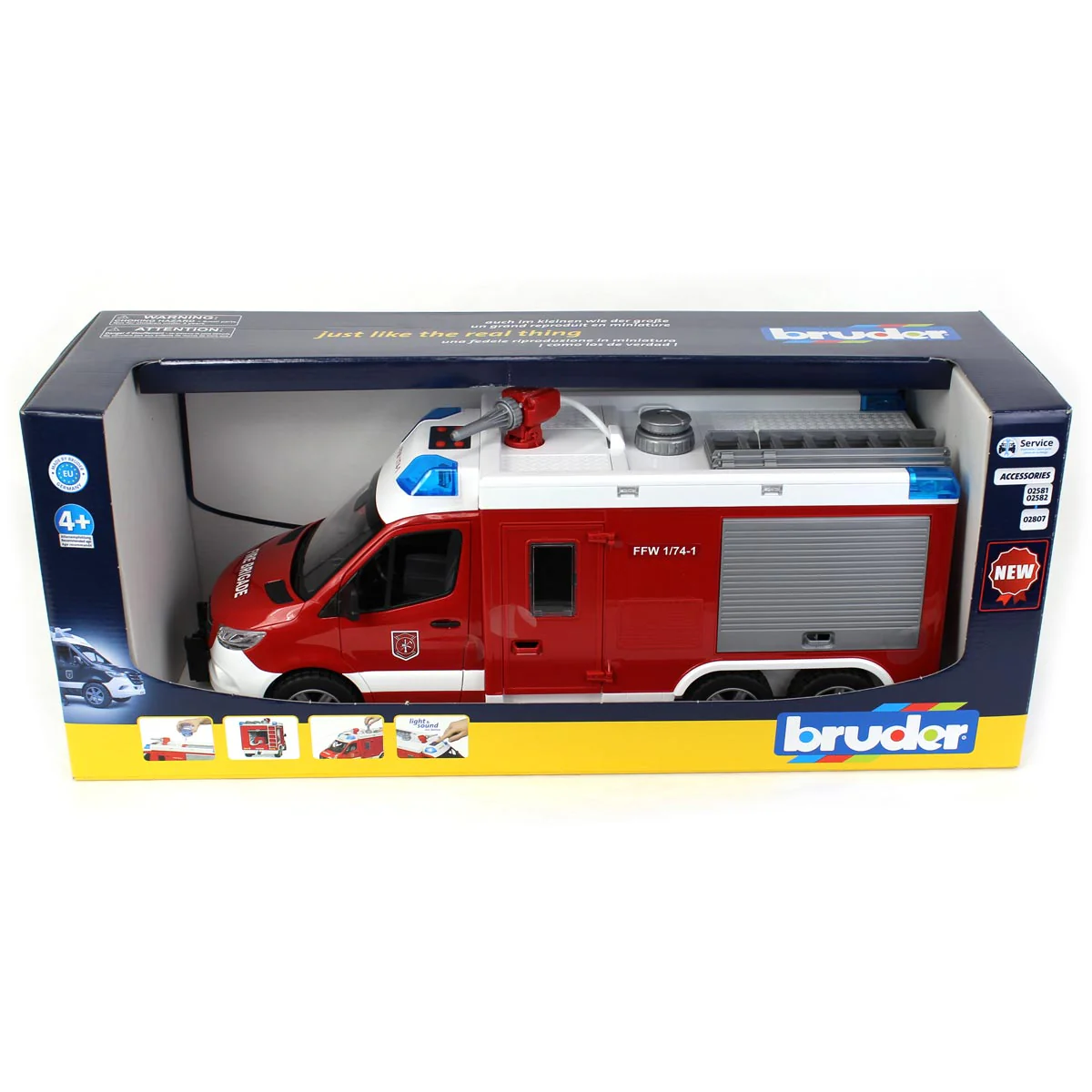 1/16 Mercedes-Benz Sprinter Fire Rescue Truck with Water Pump and Lights & Sounds by Bruder - Image 6