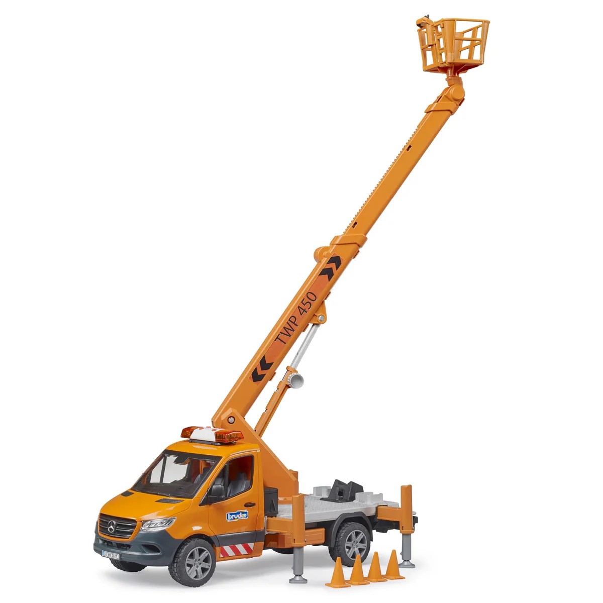 1/16 Mercedes-Benz Sprinter Service Truck with Crane, Basket and Lights & Sounds by Bruder - Image 3