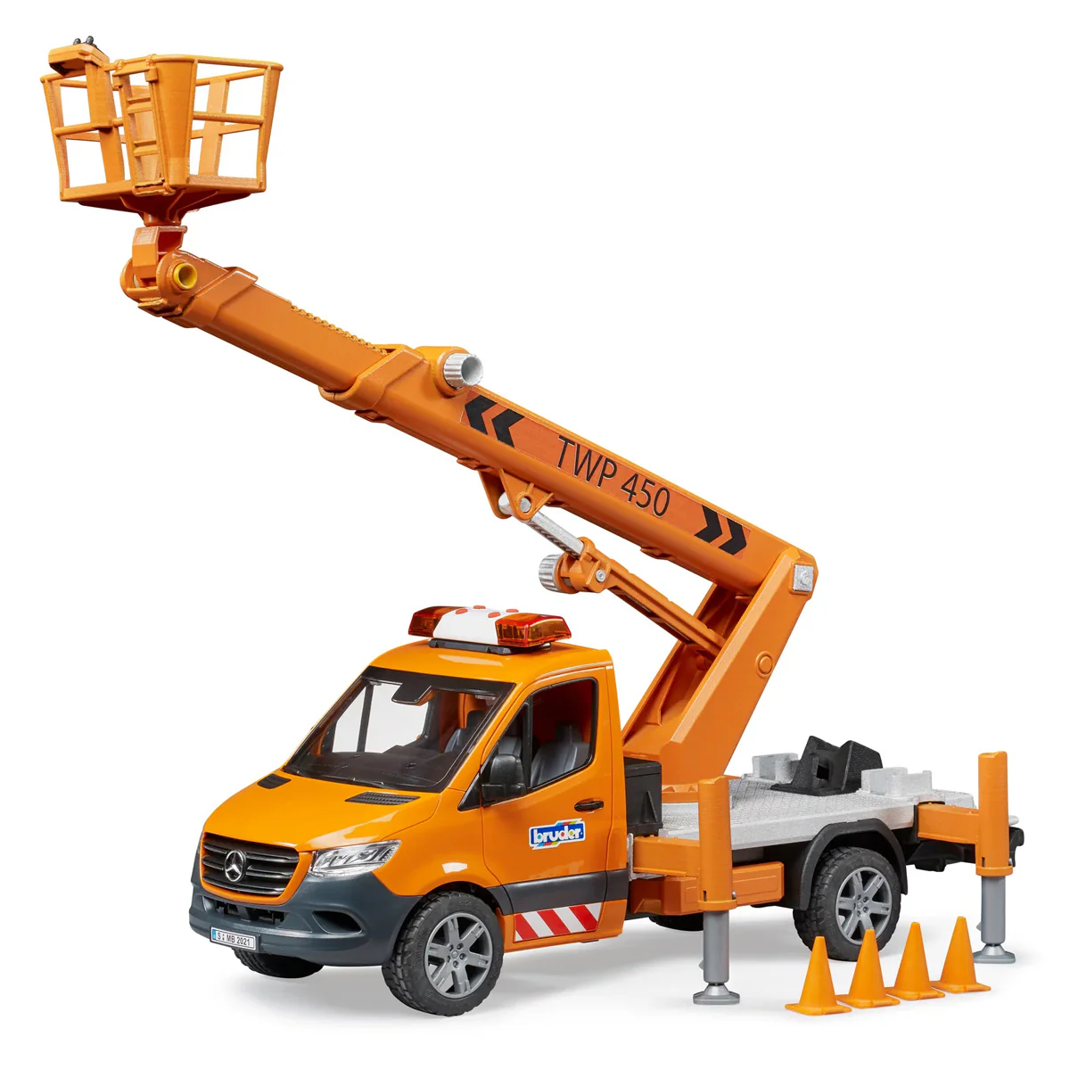 1/16 Mercedes-Benz Sprinter Service Truck with Crane, Basket and Lights & Sounds by Bruder - Image 4