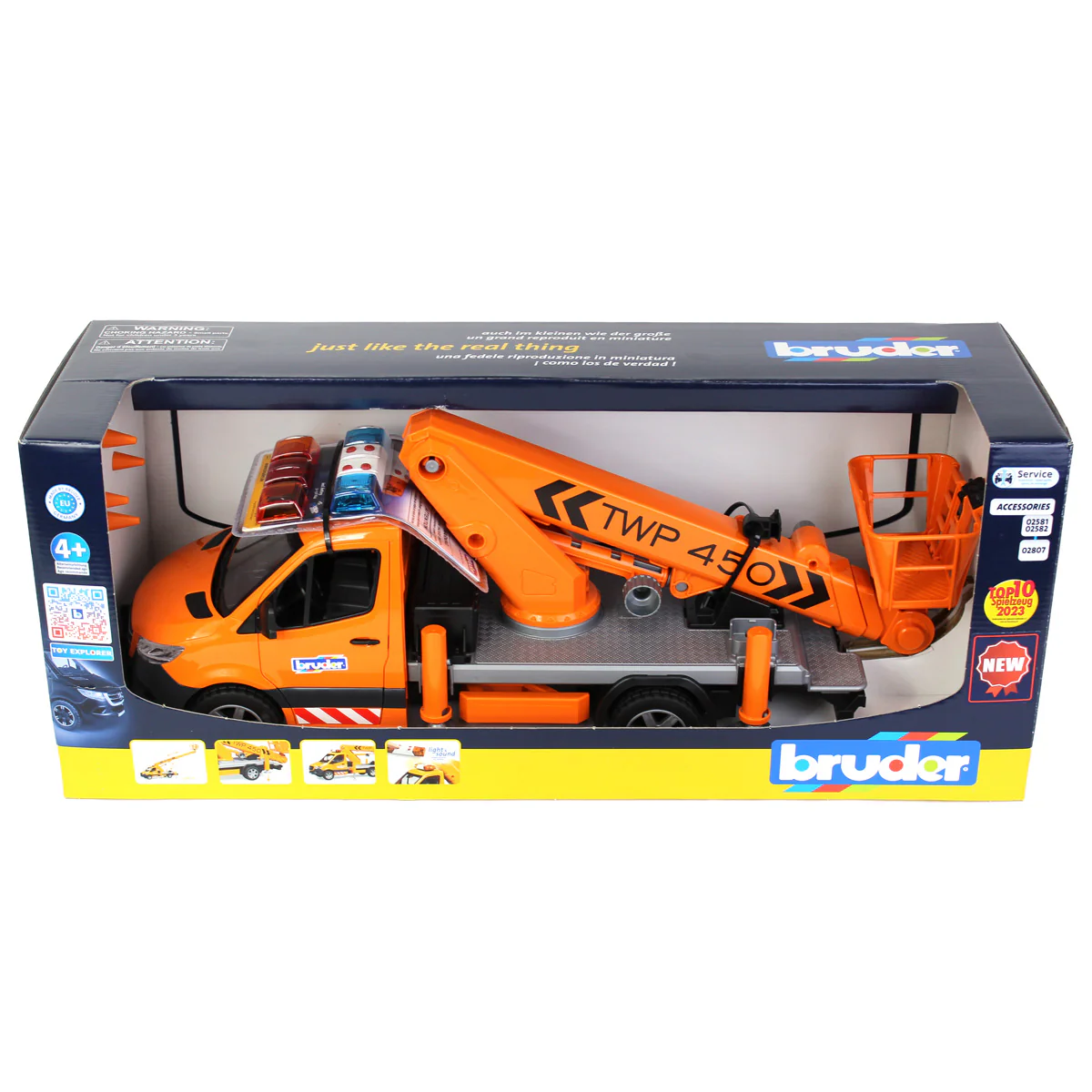 1/16 Mercedes-Benz Sprinter Service Truck with Crane, Basket and Lights & Sounds by Bruder - Image 5