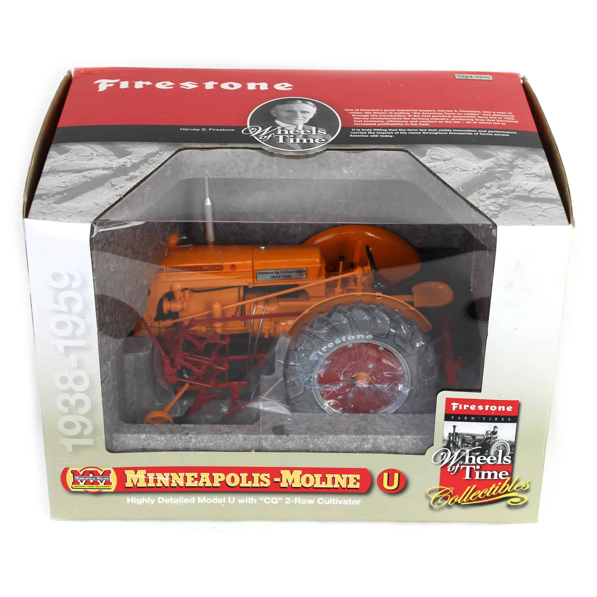 1/16 Minneapolis-Moline U Tractor with Narrow Front & Cultivator by SpecCast, 2011 Firestone Series, 1 of 5,000