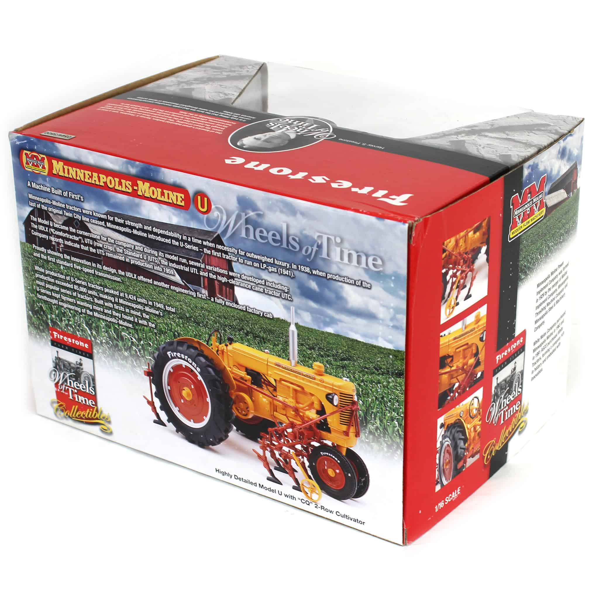 1/16 Minneapolis-Moline U Tractor with Narrow Front & Cultivator by SpecCast, 2011 Firestone Series, 1 of 5,000 - Image 2