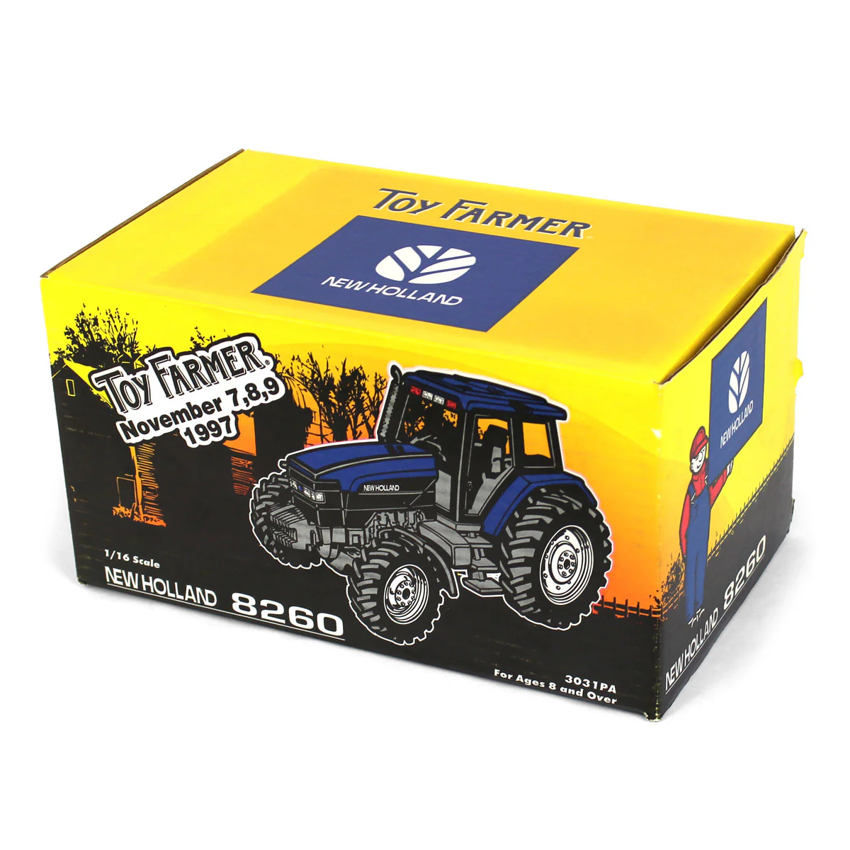 1/16 New Holland 8260 Tractor with Cab and MFD by ERTL, 1997 Toy Farmer Collector's Edition