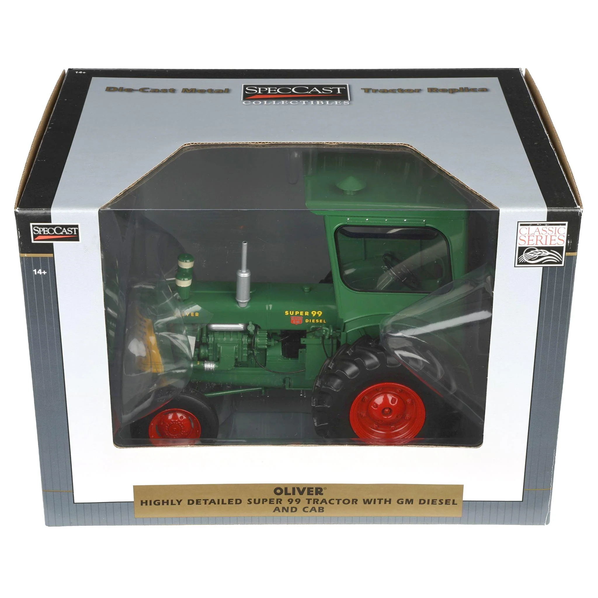 1/16 Oliver Super 99 GM Diesel Tractor with Cab and Red Rims by SpecCast - Image 5