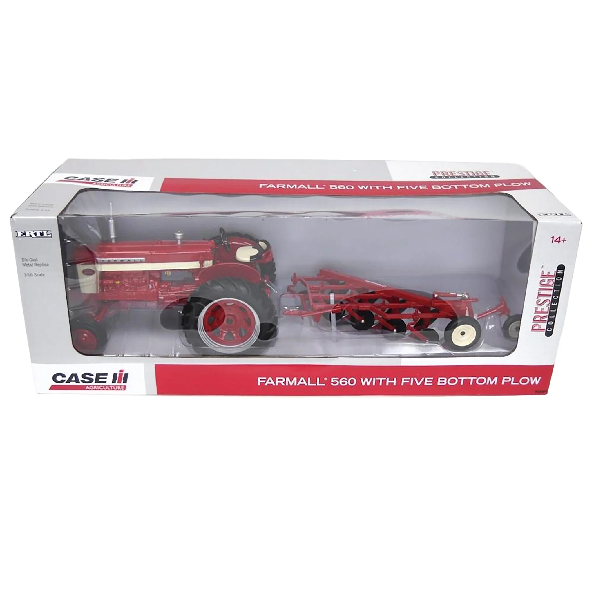 1/16 International Harvester Farmall 560 Diesel Tractor with #512 Five-Bottom Plow, Prestige Collection by ERTL - Image 4