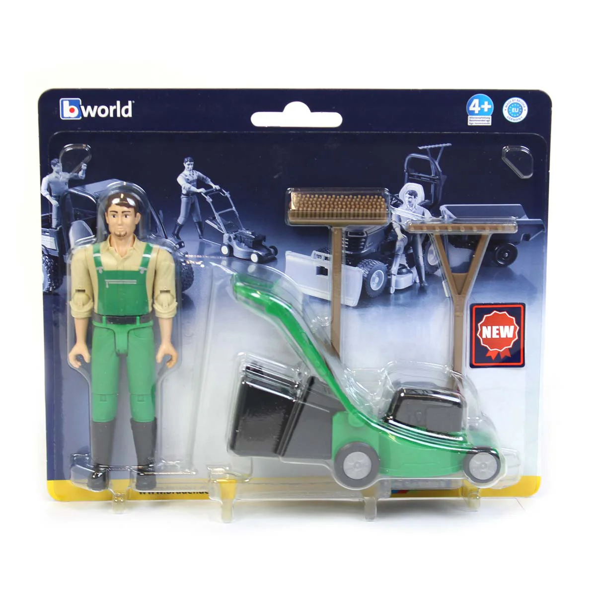 1/16 Push Lawn Mower with Gardener & Accessories by Bruder - Image 4