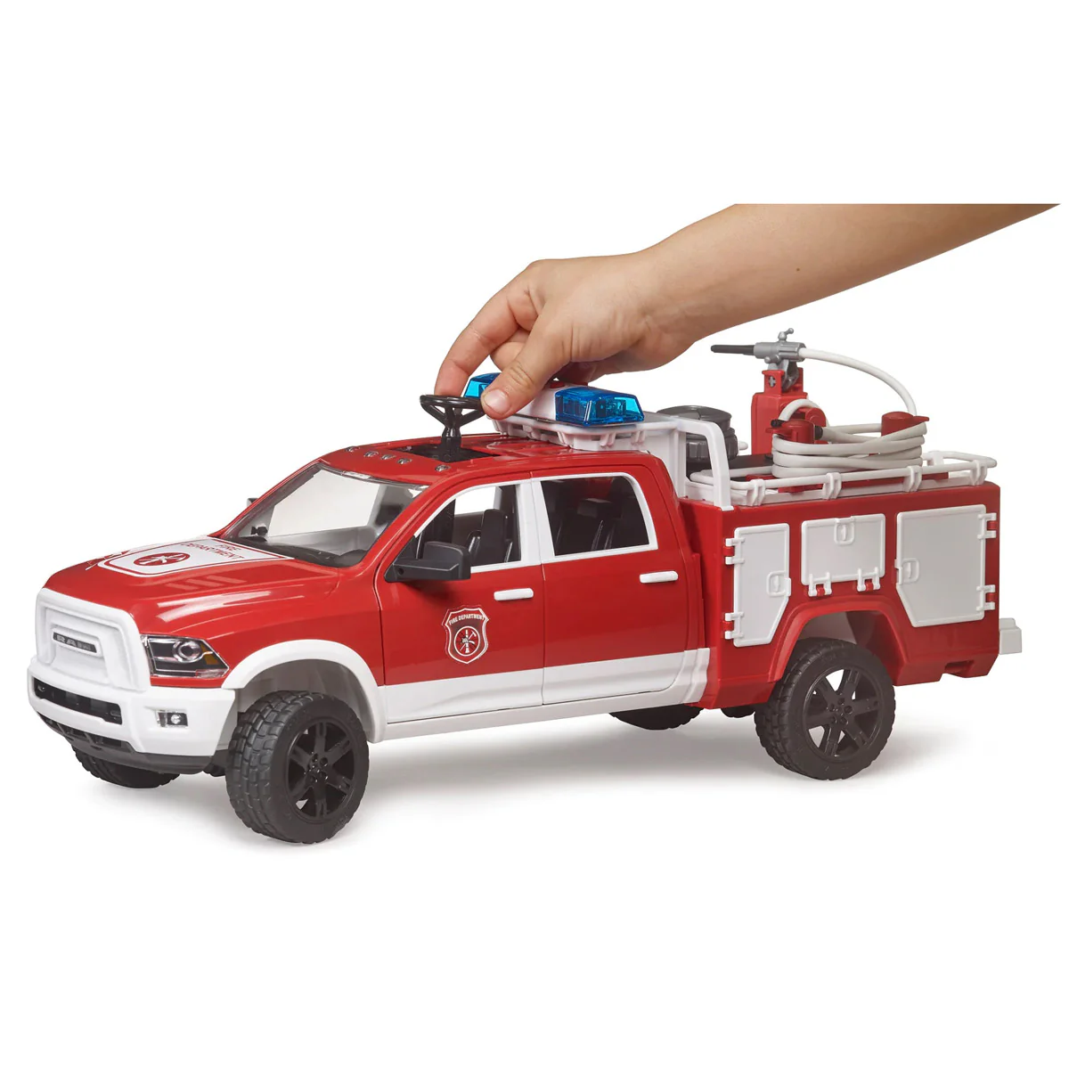 1/16 Ram 2500 Fire Engine Truck with Lights & Sound Module by Bruder - Image 4