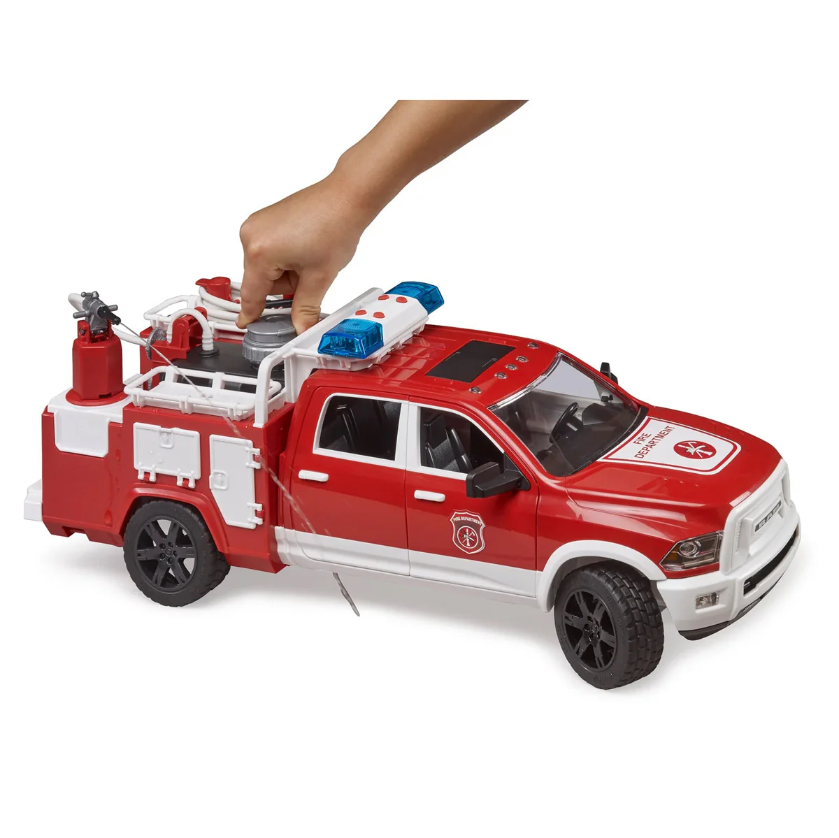 1/16 Ram 2500 Fire Engine Truck with Lights & Sound Module by Bruder - Image 6